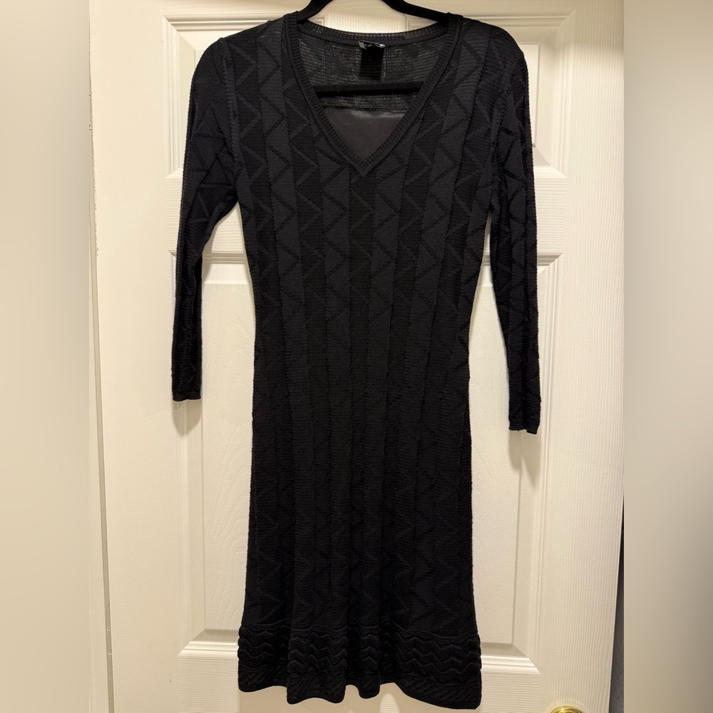 Missoni Black Textured Long Sleeve Dress